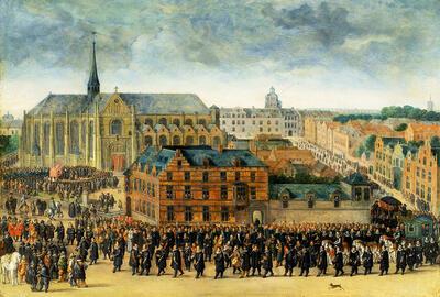 Antoon Sallaert, De infante Isabella bij de gaaischieting van de Grote Kruisboog op 15 mei 1615 op de Zavel te Brussel