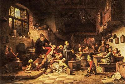 Ferdinand de Braekeleer de Oude, De dorpsschool, 1854 