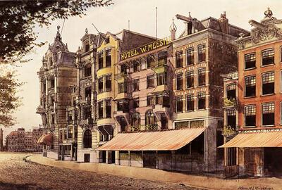 H. Misset: De Prins Hendrikkade hoek Damrak, Amsterdam