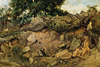 Jean-Baptiste Corot, Steengroeve te  Fontainebleau