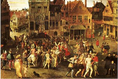 Gillis Mostaert,  Christus door Pilatus aan het volk getoond 