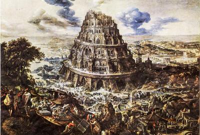 Maarten van Valckenborch, De toren van Babel, ca. 1600
