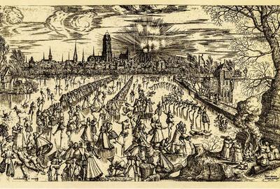 Pieter van der Borcht, Feest op het ijs bij Mechelen 