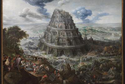Maarten van Valckenborch, De toren van Babel, ca. 1600