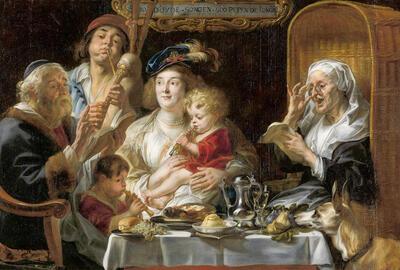 Jacob Jordaens, Soo d'oude songen, soo pepen de jonge 