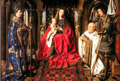 Jan van Eyck, Madonna met Kanunnik Joris van der Paele, 1436