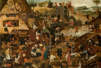 Pieter Brueghel II, Spreekwoorden, olieverf op paneel, inventarisnummer 5111