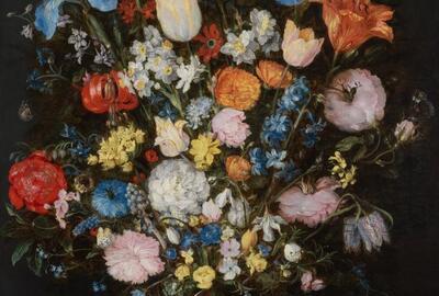 Jan I Breughel - Bloemenvaas met varkensbrood en edelstenen - 1605-1607